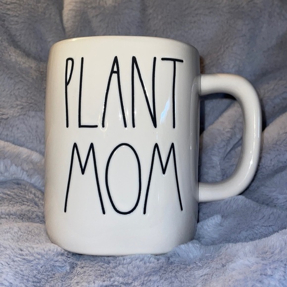 Rae Dunn “Plant Mom” White Mint Lined Coffee Mug - Picture 1 of 3